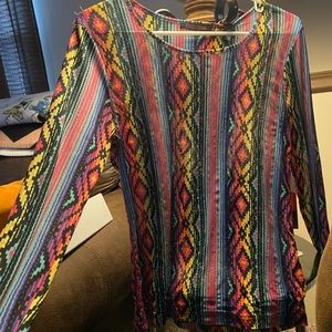Long sleeve, multi/aztec color blouse in good condition.
